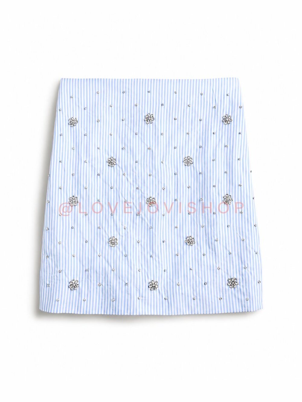 Feminine | J Crew Collection Embellished Pinstripe Mini | Crystal Rhinestone NWT - Picture 3 of 13